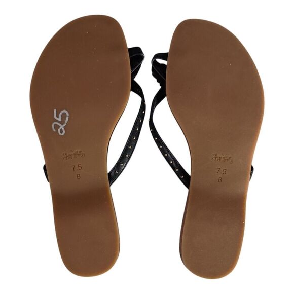 Coach Deni Feather Sandals Flats Black Leather Women's 7.5 B - Picture 7 of 7